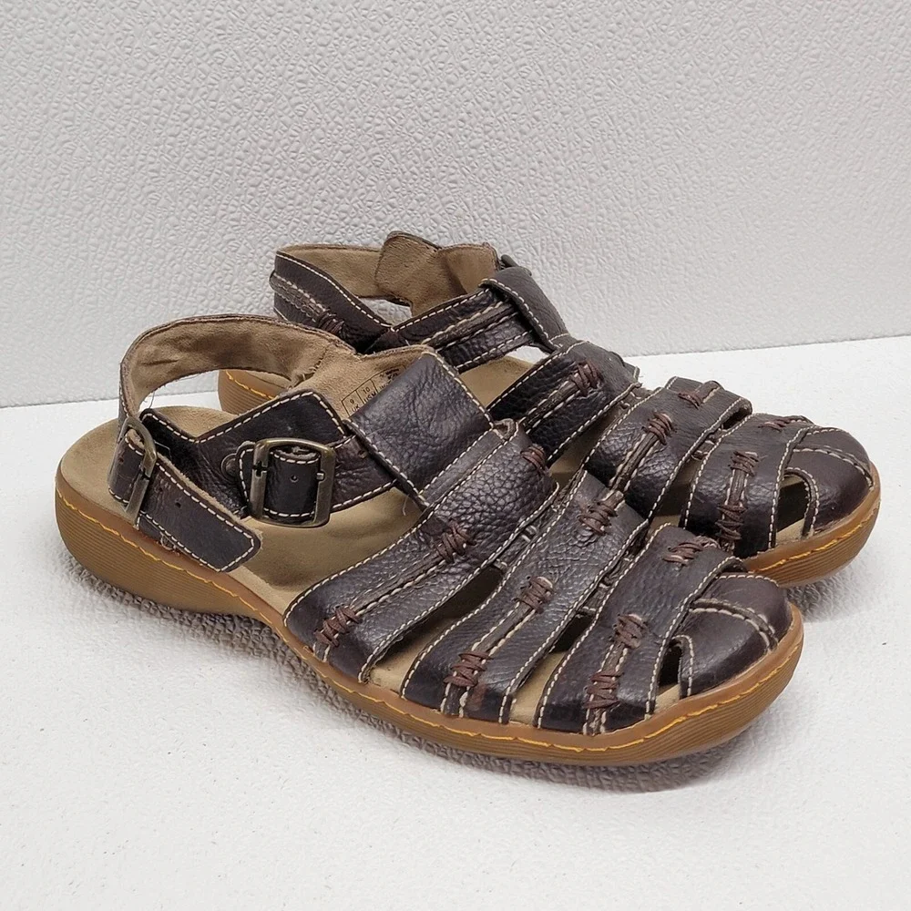 Dr. Martens Brown Leather Fisherman Closed Toe Sandal Men's Size 10 - Read